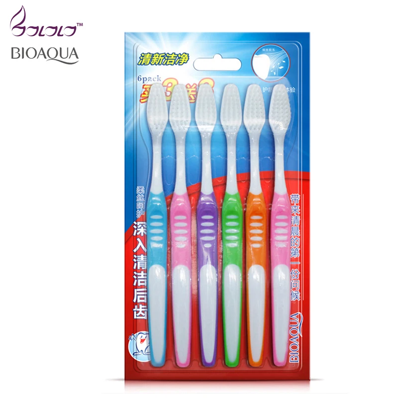 

6 pcs toothbrush oral care tooth whitening soft toothbrush pbt milling fiber toothbrush head tooth oral hygiene adults toothcare