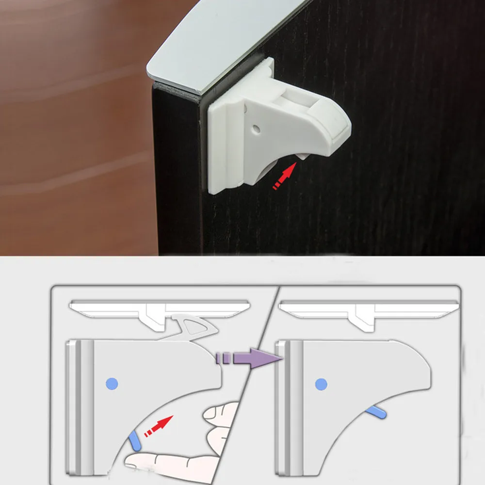 4 шт. невидимые Детские Детская безопасность магнитный замок шкафа ребенок доказательство шкафы ящиками