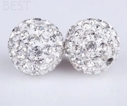 

High Quality 12mm White Micro Pave CZ Disco Ball Beads. Wholesale hotsale Bracelet DIY spacer crystal crystal