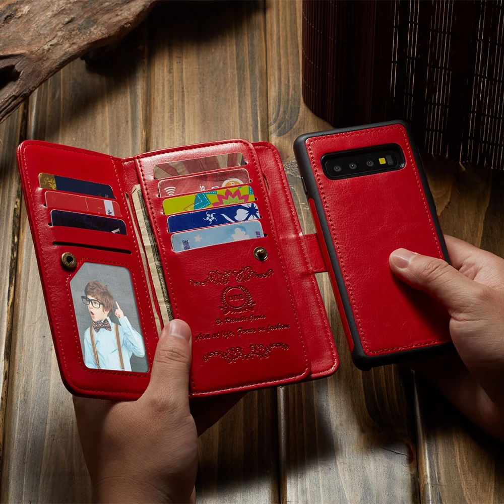 Роскошный кошелек из искусственной кожи для Samsung S9 S10 Plus S20 съемный чехол бумажник