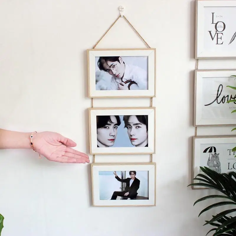 Najtaniej 3 podłączony połączenie ściany wisząca ramka na zdjęcia gwóźdź gładki europejski stałe klamerka papieru oprawka na zdjęcia dekoracje ścienne