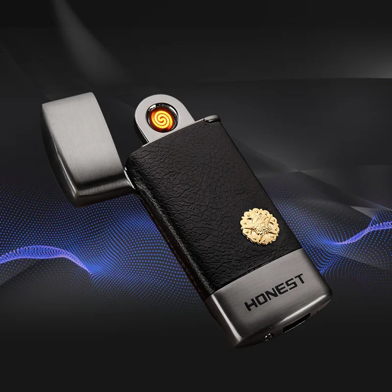 

1 Ultra-thin USB Electrical Cigarette Lighter Portable Rechargeable Electronic Lighter Smart Touch Windproof LED Plasma Lighter