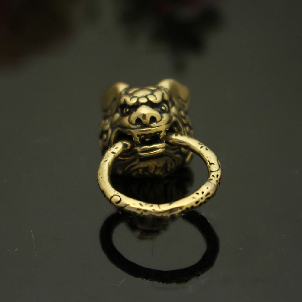 

DIY leather craft lion tiger head vintage chinese animal design wallet screws decoration button with O ring 5pcs/lot
