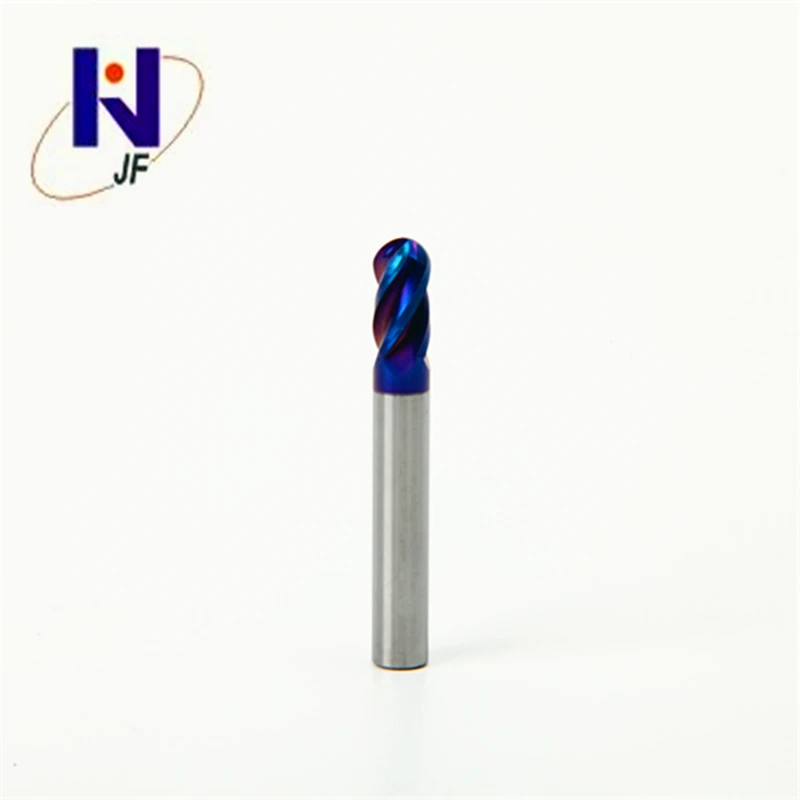 

R5*20*D10*75*4F Solid Carbide 4 Flutes Ball Nose End Mill, Metric, 60HRC, Blue NaCo Coated For Hard Steel