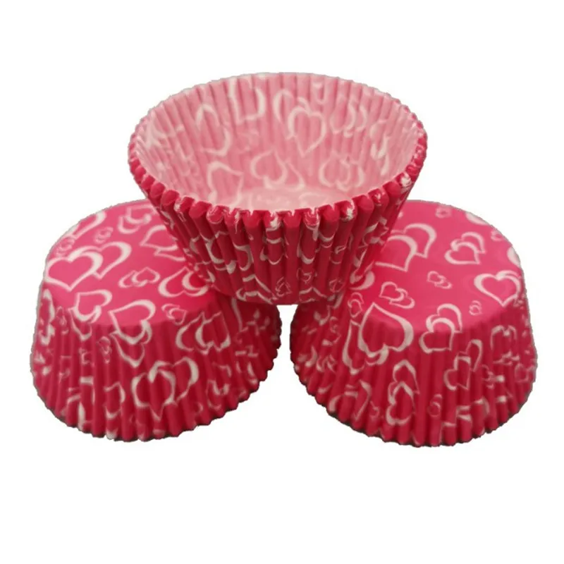 

100Pc Big Small Heart cupcake liner baking cup cupcake paper muffin cases Cake box Cup tray cake mold decorating tools