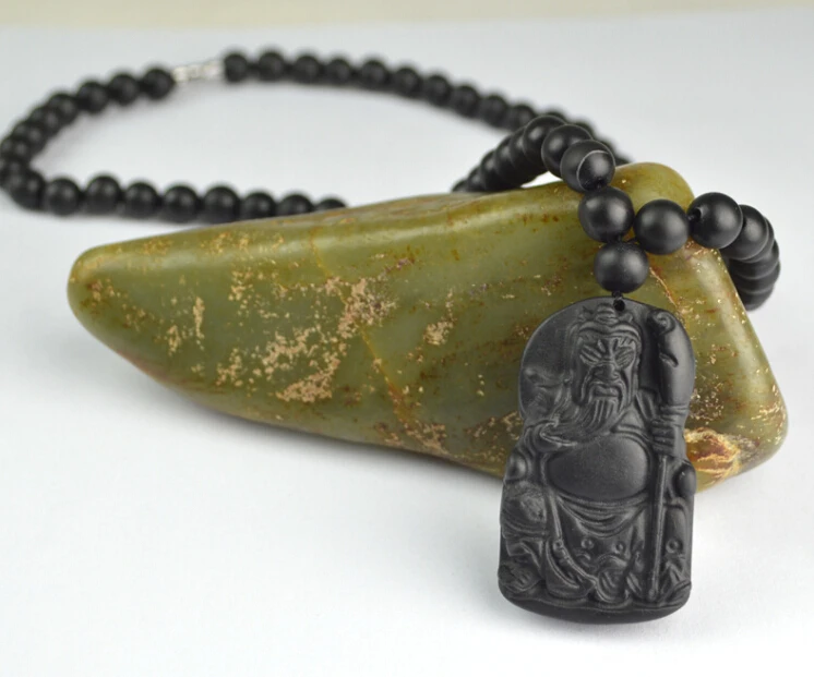 Guan Yu Bian Stone Bianshi Black колье резной каменный массажер традиционный инструмент для