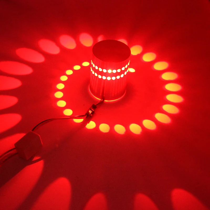 Современный 3 Вт RGB светодиодный настенный светильник wandlamp спиральное бра потолочное освещение светильники подходят для внутреннего дома прохода фойе спальни кровати