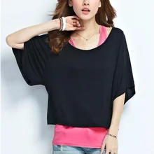 Шт. для женщин обувь для девочек плюс размеры 4XL 5XL футболки комплект из 2 предметов футболка с круглым вырезом дамы рукава летучая мышь