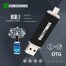 SUMSONIKO Phone USB Flash Drive 10 Colors High Speed USB 2.0 OTG Pen Drive Custom Gift USB Key Flash Memory Stick Free Shipping
