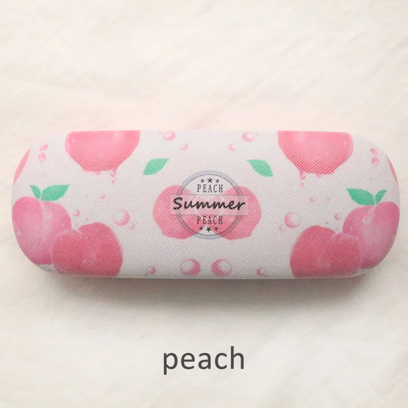 peach Креативные фигурки с фруктами очки с узором Чехол для очков Солнцезащитные очки Чехол для женщин и мужчин чехлы для очков Студенческая коробка для очков - Цвет: peach
