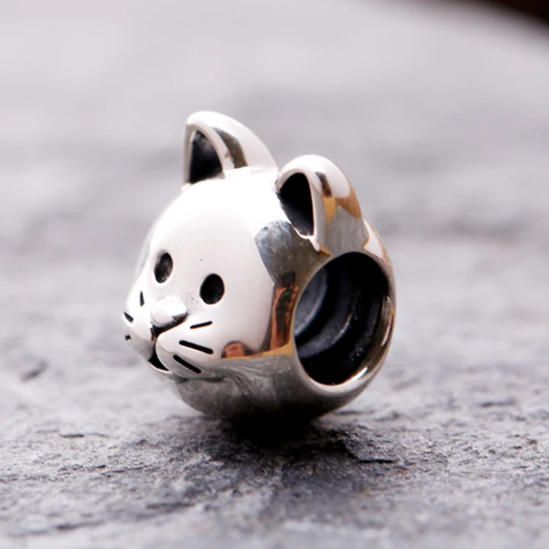 Подходит для оригинального браслета Pandora Femme DIY цыпленок Кот Панда Корова свинья олень собака кролик пони бусины Животные Подвески для женщин Pulseira