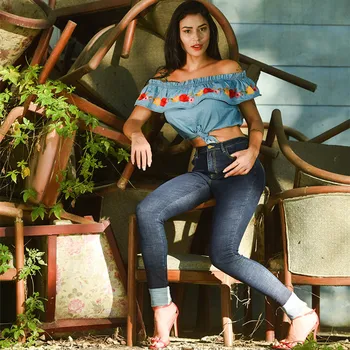 

Plus Size New Arrivals Jeans Women Skinny Pants Elasticity Pencil Denim High Waist Jeans