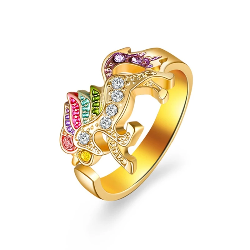 Temperament Unicorn Ring Alloy Crystal -Unicorn Fashion