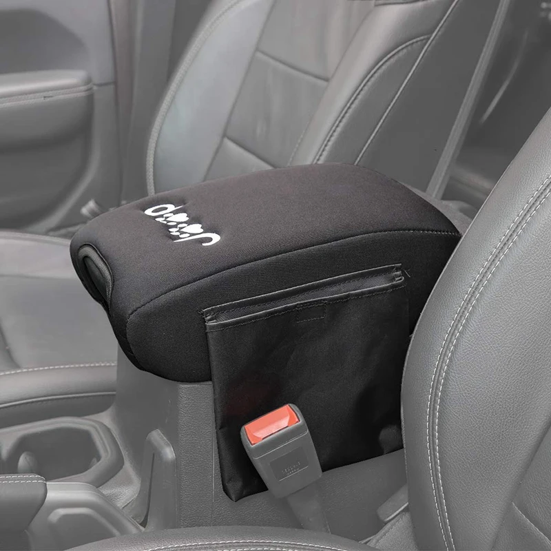 Крышка центральной консоли подлокотник с Сумка для хранения для- Jeep Wrangler Jl Jlu 2 двери и 4 двери, аксессуары для интерьера