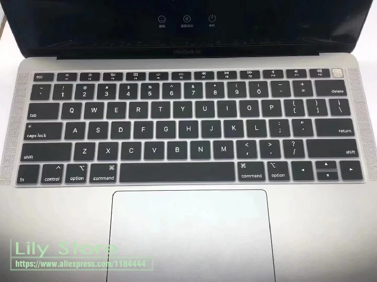 Силиконовый чехол-клавиатура для Apple MacBook Air, 13 дюймов,, английская защита кожи, A1932, с дисплеем retina Touch ID