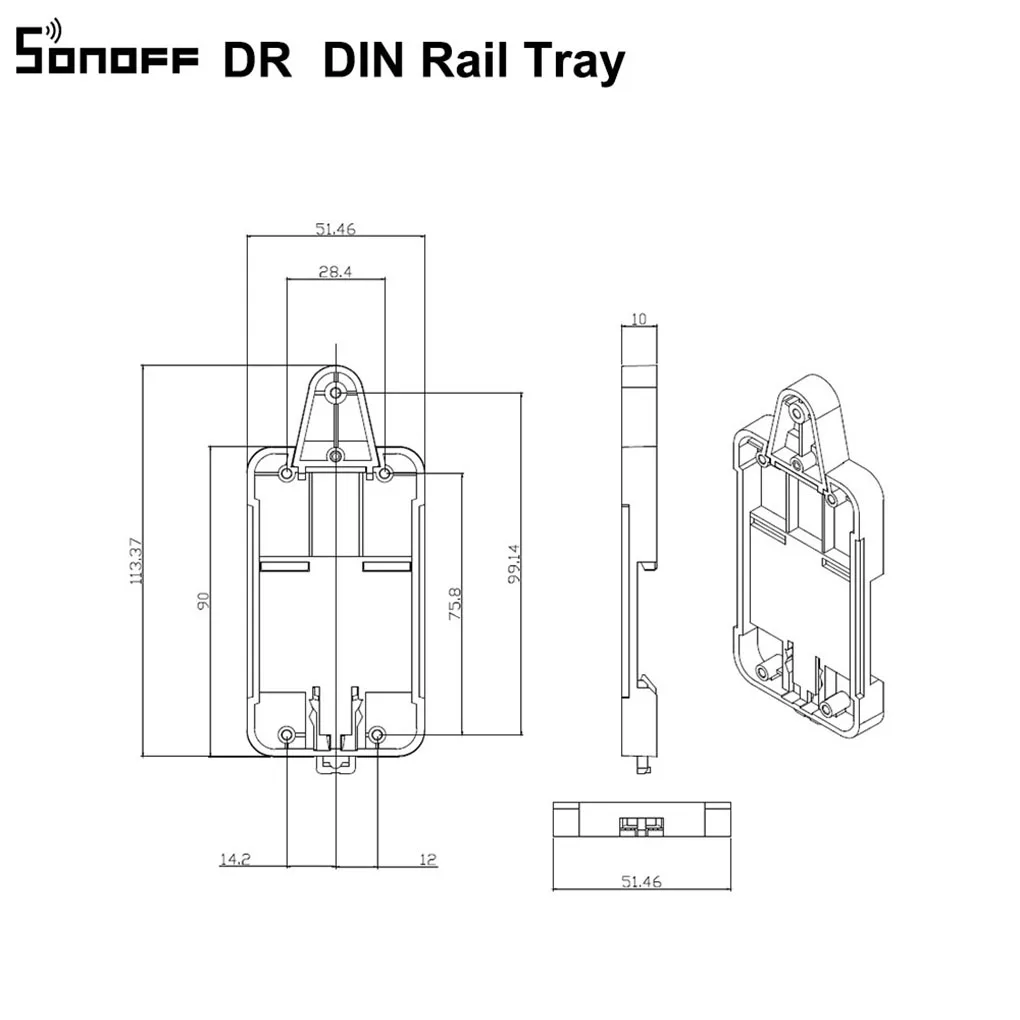 SONOFF для Basic/RF/Pow/TH10/16/Wifi смарт-переключатель DR DIN лоток рейка Чехол Держатель Монтируется регулируемая коробка