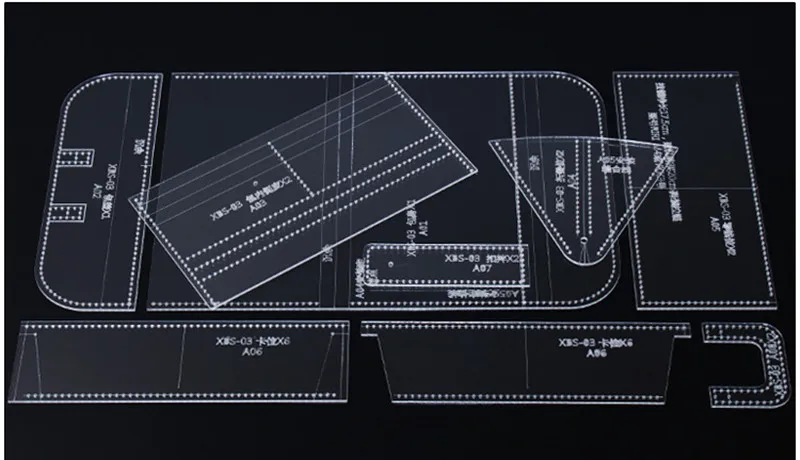 1 комплект Акриловый шаблон для женщин Длинный кошелек акриловая кожа сумки Кожа ремесло DIY шитье узор 20*11*3 см