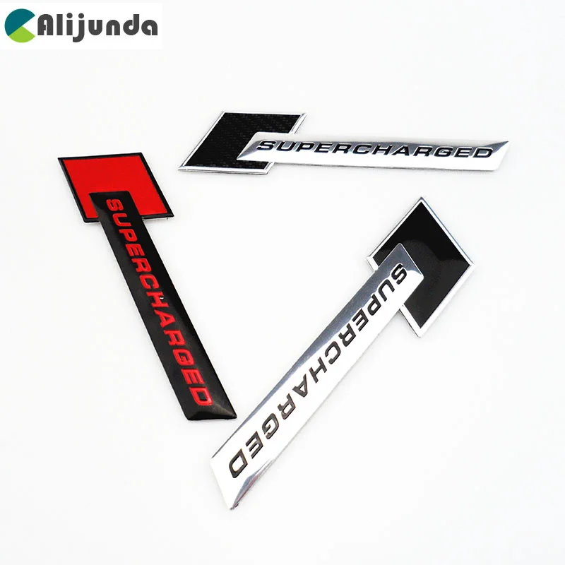 Jaguar XFR XKR 4/" Supercharged Chrome /& Black Fender Trunk Emblem