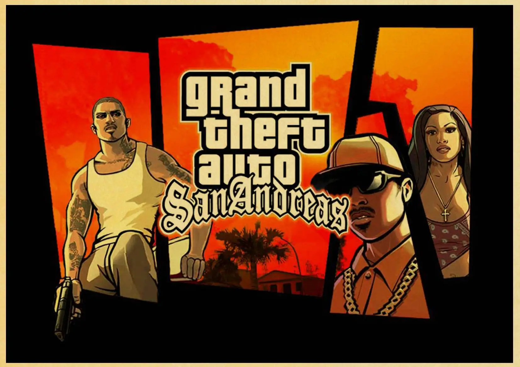 Grand Theft Auto V Game Art Ретро плакат напечатанный GTA 5 настенные картины для гостиной винтажная декоративная настенная живопись/картина
