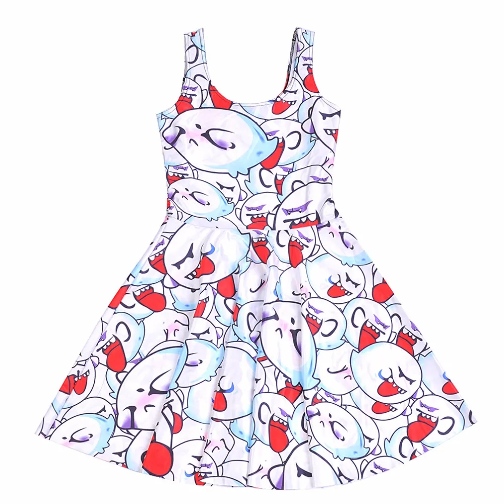 

Fashion New Arrival Women Dress Digital Print Mischievous clouds wind Dress Sleeveless Beach DRESS Vestidos