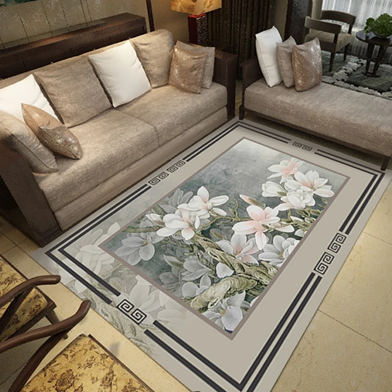 

3D Carpet for Living Room Mat Rug Chinese Style Flower Bird Sofa Large Carpets Study/Bedroom Bedside/Balcony Home Decoration Rug