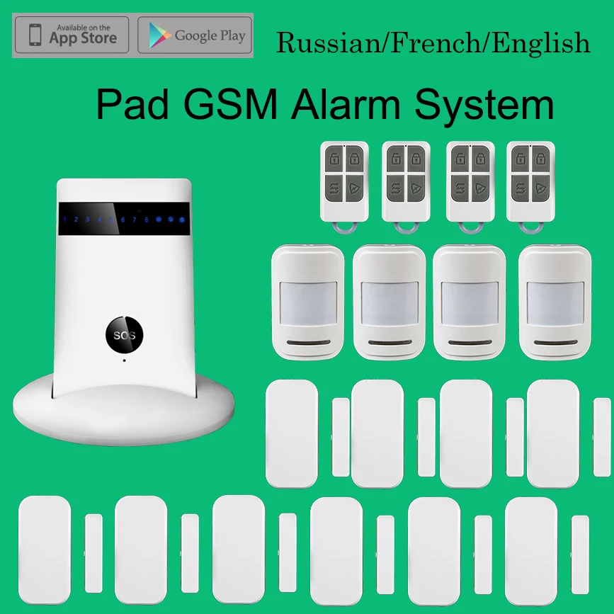 DIY Wireless GSM SIM Card Dial Alarm Safety Security System,Russian/French/English/Spanish Voice