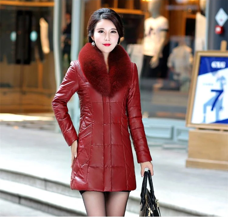 Women Winter Padded Jacket Artificial Fur Collar Thick Warm Winter Coat Women Female 2018 Plus Size 8XL Long Jackets Women CH734 (21)