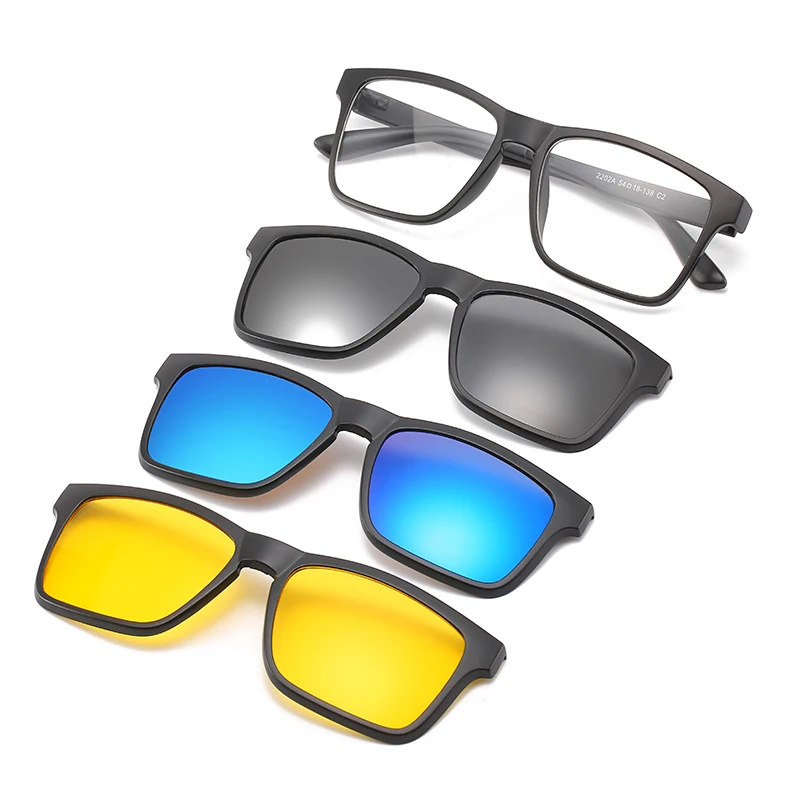 3 линзы магнитные солнцезащитные очки клип зеркальные клип на солнцезащитные очки клип на очки поляризованные пользовательские рецепт близорукость ночное видение
