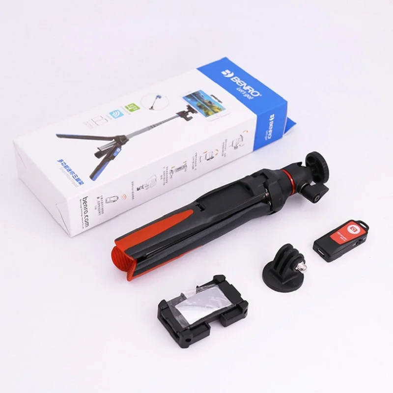 Benro Mefoto mk10 Bluetooth Selfie Stick Tripod for Phone Monopod Self-portrait+Gopro Mount for iPhone Samsung Gopro 4 5 Android