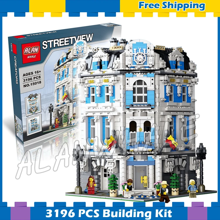 

3196pcs 15018 Creator Expert Sunshine Hotel Modular Building series Kit Model Blocks Sets Office structure Compatible With Lego