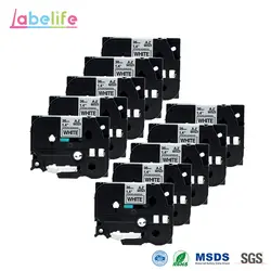 Labelife10 Pack 36 мм tze-s261 черный на белом дополнительную прочность P-Touch Клейкие ленты для брата tz-s261 tzes261 tzs261 сильный клей Клейкие ленты