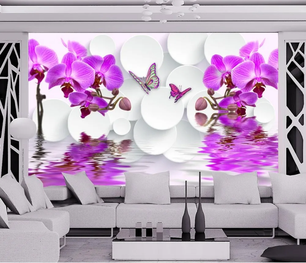 3D обои 3d с цветами настенные бумаги для ТВ Декор дома|3d wall paper|wall paper3d wallpaper |