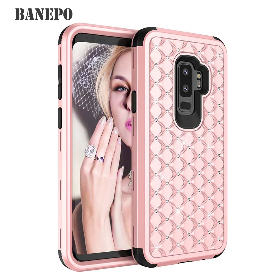 

Luxury Rugged TPU Plastic Hybrid Heavy Duty Armor Phone Cases For Samsung S9 S9PLUS NOTE8 Phone Back Protective Cover d76