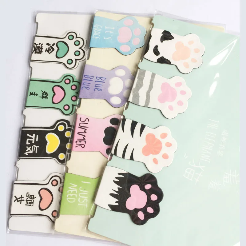 4 шт./компл. Kawaii Cat Paw магнитные книжные маркеры канцелярские товары школьные и