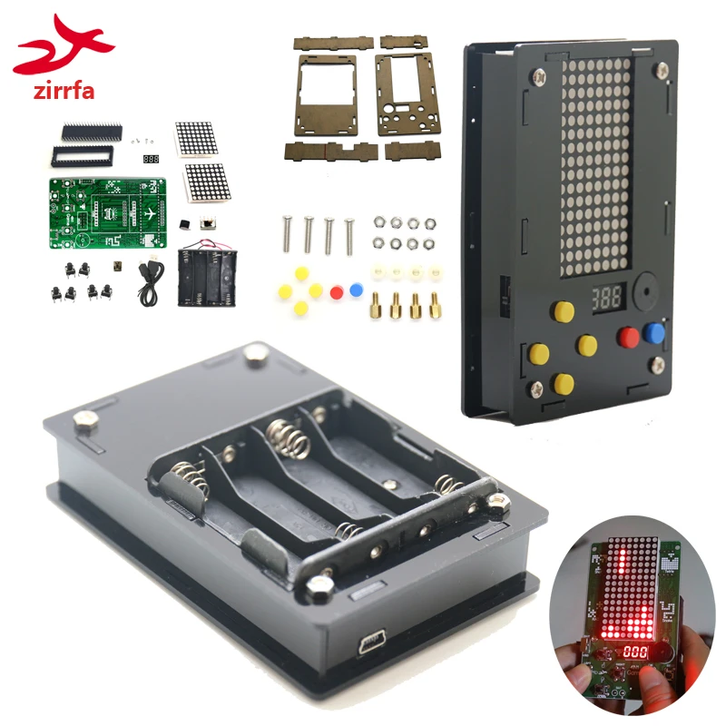 Electronic DIY Kit 8x16 Dot matrix game machine for Tetris/Snake/Shot/RacingDot Matrix Game with Acrylic Diy Kit Electronic Electronic DIY Kit 8x16 Dot matrix game machine for Tetris/Snake/Shot/RacingDot Matrix Game with Acrylic Diy Kit Electronic