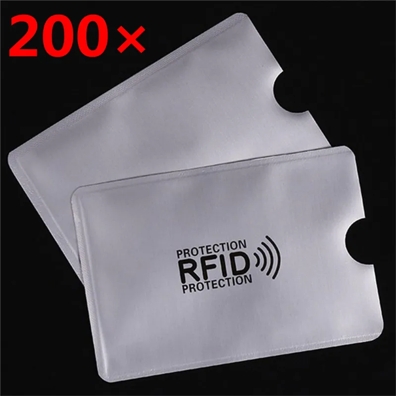 

200 pcs/set RFID 13.56mhz IC card Protection NFC Security Card RFID Shielded Sleeve Card Blocking Prevent Unauthorized Scanning