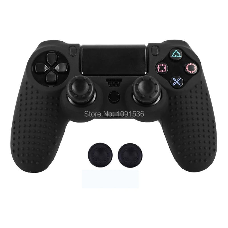 Противоскользящие многоцветный Силиконовый чехол + 2 Thumbsticks Захваты для sony PS4 Pro тонкий контроллер