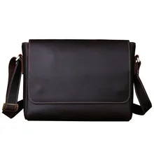 New Crazy Horse Leather Messenger Bag Men Genuine Leather Shoulder Bags Cross Body Bags Vintage Satchel brand hand made genuine crazy horse leather small cross body shoulder bag men s messenger bags male waist belt pack for travel