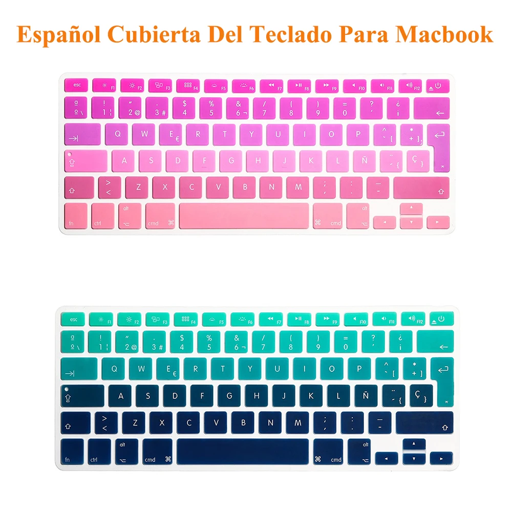 RYGOU ЕС Великобритания испанские буквы клавиатура чехол для Macbook Air Pro retina 13 15 ноутбук защитная пленка наклейки для Mac book 13"