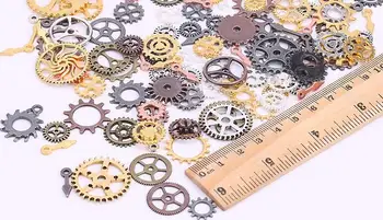 

20pcs assorted gear cogs uv resin jewelry filler seal in charms metal steam punk random mixed DIY jewelry findings