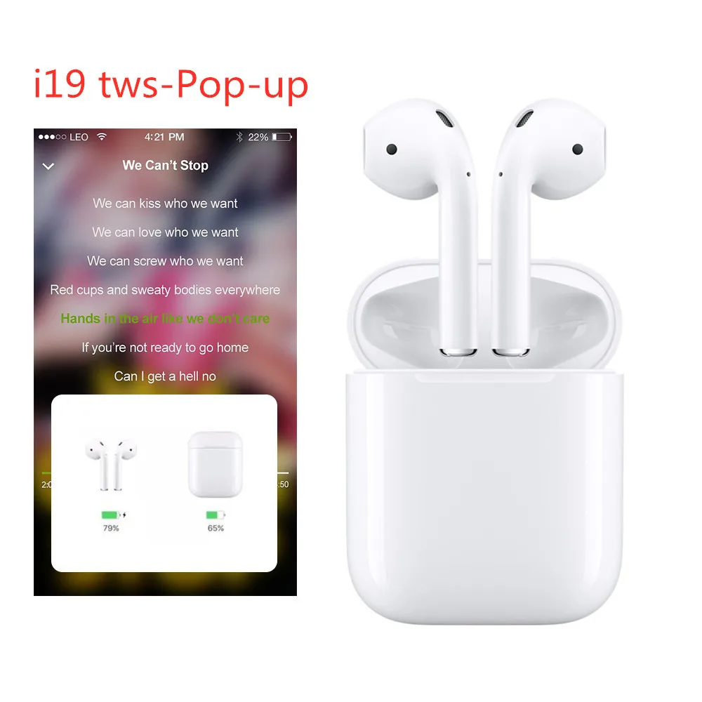 

i19 tws New TWS PK w1 chip Bluetooth Headset ear Earbuds XY Wireless Earphone PK i10 i11 i12 i10tws i13 i14 i15 i16 i20 tws