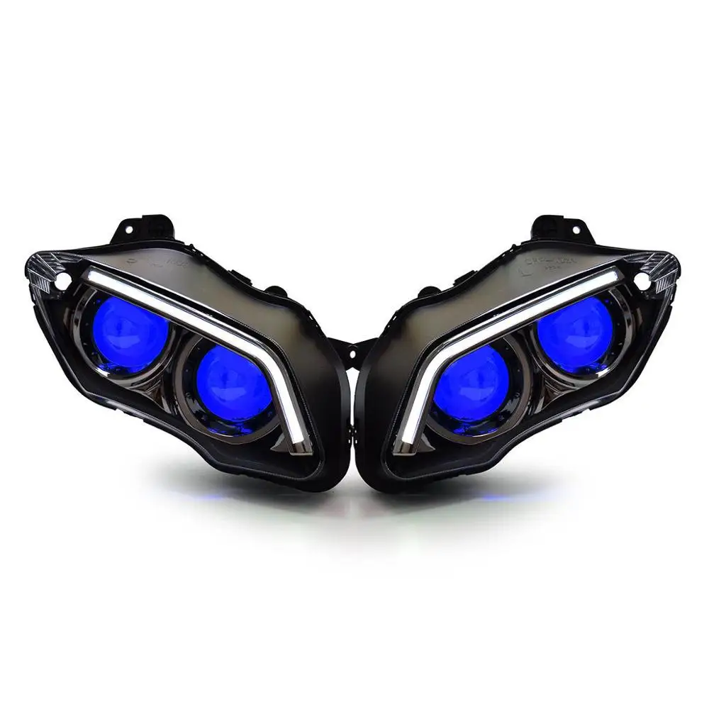 KT светодиодный фонарь для Yamaha YZF R1 2007-2008 - Цвет: Blue Demon Eye