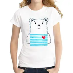 Для женщин футболки короткий рукав модная футболка с круглым вырезом панда Печать Леди Топы забавные Повседневное тонкий Tee