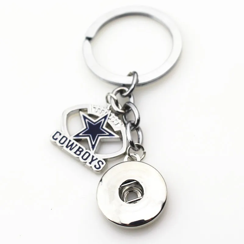 6pcs/lot Wholesale Dallas Cowboys Snap Keychains Keyring USA snap