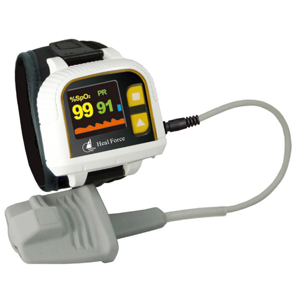 

Heal Force Prince 100H OLED Finger Pulse Oximeter Sleep Snore Analysis Wrist Watch PR PI Monitor Fingertip Ox Record
