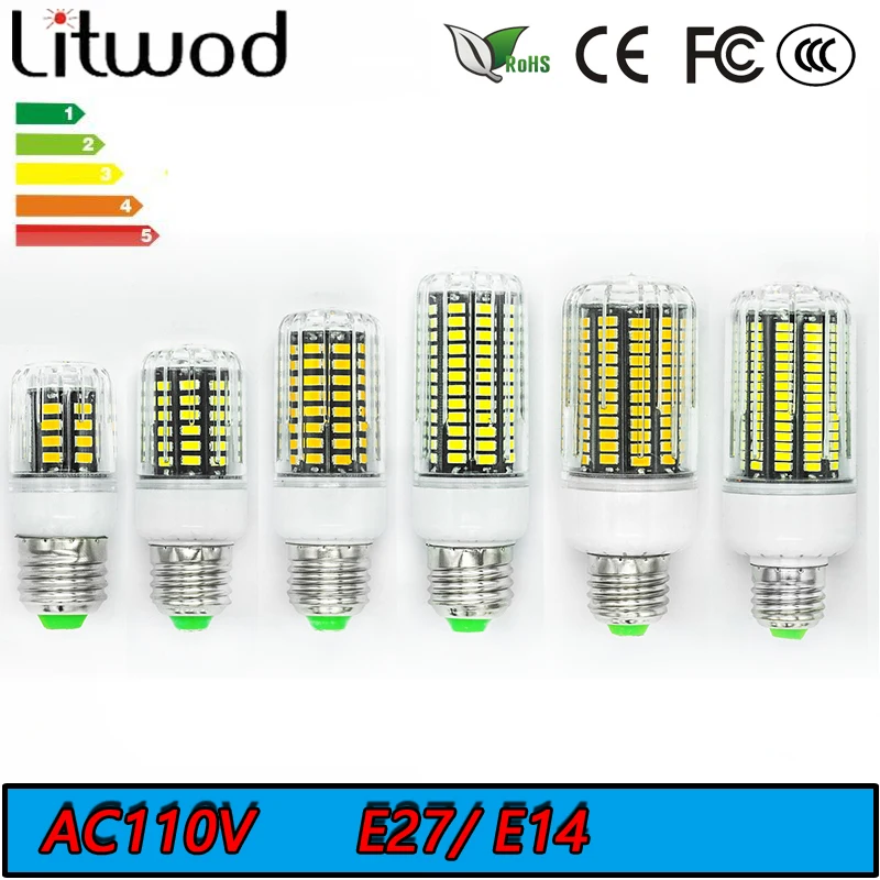 

Litwod Z90 SMD5733 E27 E14 AC110V 220V LED Lamp LED Lights Corn Led Bulb 30 42 64 84 108 136Leds Chandelier Candle Lighting