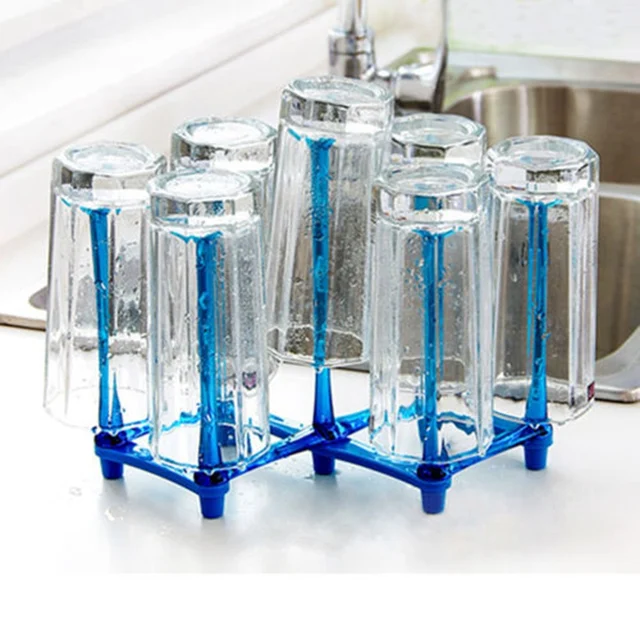 New Plastic Glass Cup Drying Stand Rack Water Mug Draining Drying