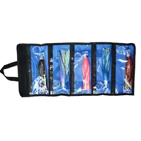 set 5 pcs Acrylic head Marlin/Tuna Dolphin Wahoo Trolling Destroy skirt Lures. Rigged and bag included Tuna lure 9 inch
