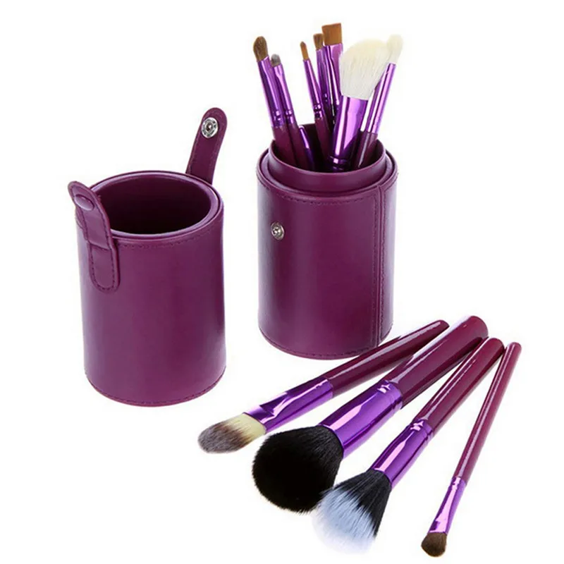 Travel PU Leather Cosmetic Brush Pen Holder Storage Empty Holder Makeup