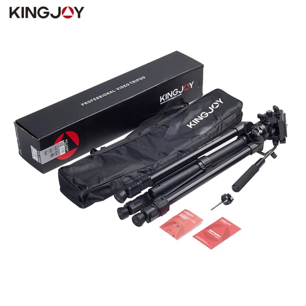 

Kingjoy VT-1500 166cm/5.4ft Video Camera Tripod 3 Section Flip Lock Video Tripod With Fluid Damping Head For Camcorder